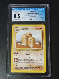 Dugtrio Base Set #19/102 Rare 1999-2000 4th Print Variant Vintage Pokemon Card - Image 1