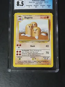 Dugtrio Base Set #19/102 Rare 1999-2000 4th Print Variant Vintage Pokemon Card - Image 3