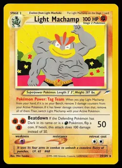 Light Machamp 25/105 Rare Neo Destiny Pokemon Card - Image 1