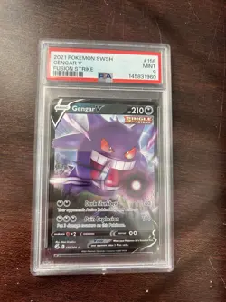 Pokemon TCG Gengar v Fusion Strike Holo Ultra Rare Card 156/264 PSA 9! - Image 1