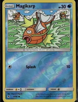 Magikarp Common Hidden Fates 15/68 Water Reverse Holo Pokemon Card - Image 1