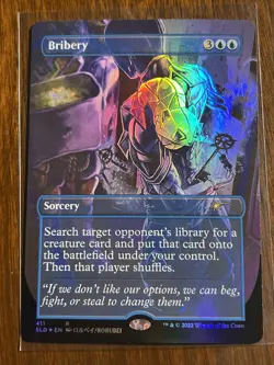 Bribery (NM Near Mint FOIL) Borderless Full Art SECRET LAIR - Magic MTG - Image 1
