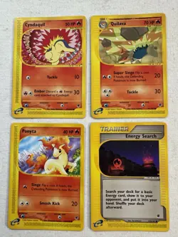 Pokemon Nintendo 2002 Card Lot Cyndaquil Quilava Ponyta Energy Search - Image 1