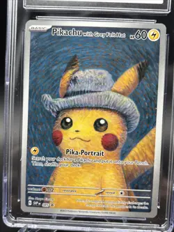 PIKACHU WITH GREY FELT HAT POKEMON 85 2023 BLACK STAR PROMOS FULL ART EN CGC 9 - Image 3