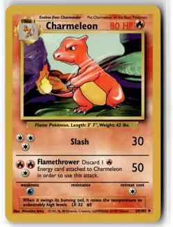 Charmeleon ⭐ 24/102 Uncommon Base Set 1999 Pokemon NM/LP - Image 1