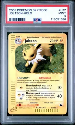 2003 POKEMON SKYRIDGE #H12 JOLTEON-HOLO PSA 9 - Image 1