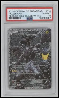 2021 POKEMON CELEBRATIONS CLASSIC COLLECTION 114 FULL ART ZEKROM PSA 10 MINT - Image 1