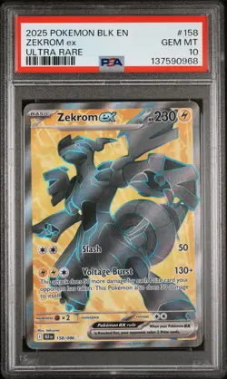 Pokemon Black Bolt Zekrom ex 158 PSA 10 - Image 1