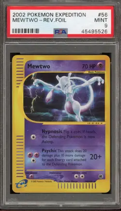 Pokemon Mewtwo Expedition Reverse Holo Rare #56 PSA 9 Mint - Image 1
