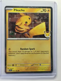 Pikachu 051/162 Stamped 30th Anniversary Promo and Pokemon Day 2026 Coin - Image 2