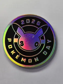 Pikachu 051/162 Stamped 30th Anniversary Promo and Pokemon Day 2026 Coin - Image 3