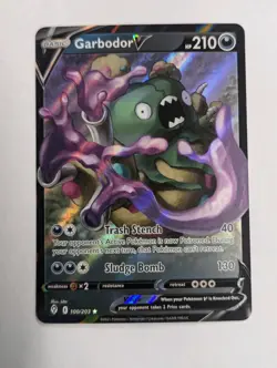 Garbodor V 100/203 SWSH07: Evolving Skies Holo Pokemon TCG NM - Image 1