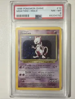Pokemon PSA 8 Mewtwo 010/102 Base Set Holo - Image 1