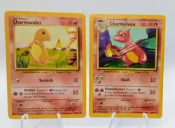 Charmander 46/102 NM & Charmeleon 24/102 LP- Base Set WOC Vintage Pokemons Set - Image 1