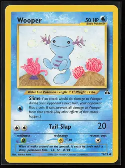 Wooper 71/75 Neo Discovery Vintage WOTC Pokemon TCG LP/NM - Image 1