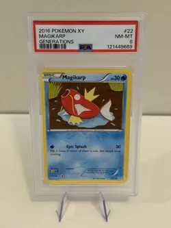 2016 POKEMON XY GENERATIONS #22 MAGIKARP PSA 8 - Image 1