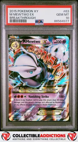 2015 Pokemon Xy Breakthrough #63 M Mewtwo Ex Breakthrough PSA 10 - Image 1