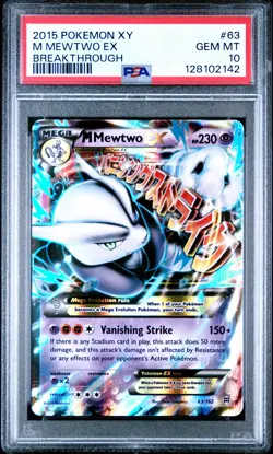 2015 POKEMON XY BREAKTHROUGH #63 M MEWTWO EX PSA 10 - Image 1