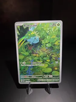 Pokemon TCG Bulbasaur 166/165 Scarlet & Violet 151 Illustration Rare Full Art H… - Image 1