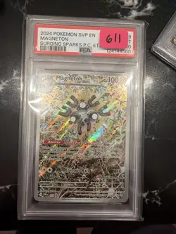 Pokemon 2024 Magneton 159 Pokemon Center Stamp Promo Surging Sparks PSA 10 - Image 1