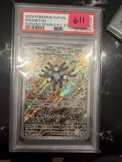 Pokemon 2024 Magneton 159 Pokemon Center Stamp Promo Surging Sparks PSA 10 - Image 2
