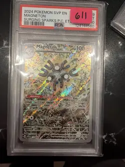 Pokemon 2024 Magneton 159 Pokemon Center Stamp Promo Surging Sparks PSA 10 - Image 3