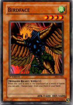 BIRDFACE MONSTER 1ST EDITION 1996 PGD-005 YUGIOH - Image 1