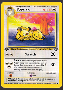 Persian 42/64 1st Edition Jungle Pokemon Card 1999 NM - Image 1