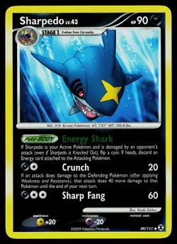Pokemon Card - Sharpedo Rising Rivals 49/111 Uncommon Reverse Holo - Image 1