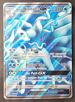 Alolan Ninetales GX 132/145 Guardians Rising Full Art Ultra Rare Pokemon Card - Image 1
