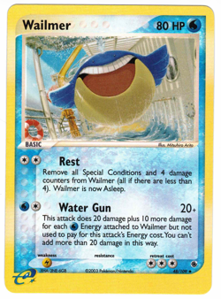 Wailmer 48/109 EX Ruby & Sapphire Reverse Holo Uncommon E-Reader Pokemon Card - Image 1