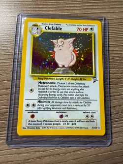 Clefable Pokemon TCG Base Set 2 Card 5/130 Holo Rare - Image 1