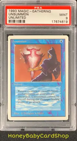 MTG Unlimited Edition 1993 Unsummon PSA 9 Mint Old School 93/94 - Image 1