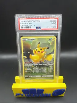 2023 POKEMON SWORD & SHIELD CROWN ZENITH #GG30 FULL ART/PIKACHU PSA 9 - Image 1