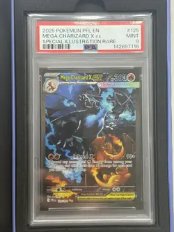 Pokemon 2025 Mega Charizard X ex 125/094 SIR Phantasmal Flames PSA 9 - Image 1