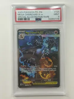 Pokemon 2025 Mega Charizard X ex 125/094 SIR Phantasmal Flames PSA 9 - Image 3