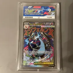 Pokemon TCG Mega Charizard X EX MEP 023 Black Star PROMO ACE 9 MINT Graded . - Image 1