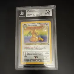 Pokemon Dragonite 4/62 Fossil 1999 Holo Rare Unlimited Beckett 7.5 Graded - Image 1