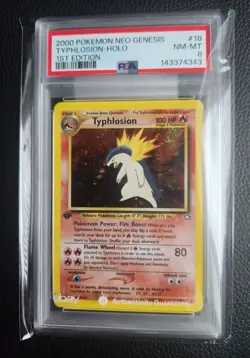 Pokemon Typhlosion Holo Rare 1st Edition 18/111 Neo Genesis PSA 8 NM/MT - Image 1
