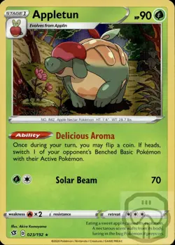 Appletun 023/192 Holo R Rebel Clash Pokemon Holo NM/M - Image 3