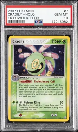 2007 POKEMON EX POWER KEEPERS #7 CRADILY-HOLO PSA 10 - Image 1