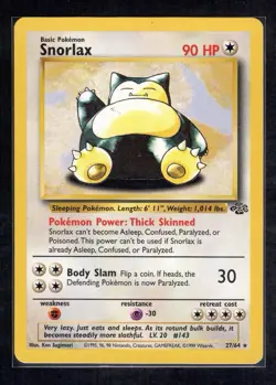 Pokemon TCG Snorlax Jungle Rare 27/64 WOTC English - Image 1