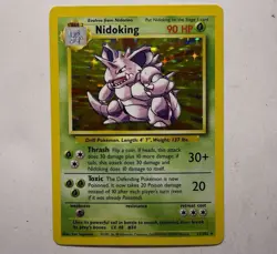 Pokemon TCG Nidoking Base Set Unlimited Holo 11/102 WOTC 1999 LP-NM - Image 1