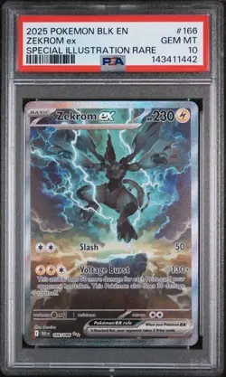 2025 Pokemon BLK Black Bolt Zekrom EX Special Illustration Rare PSA 10 #166 SIR - Image 1