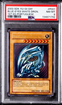 2002 YU-GI-OH! STARTER DECK: KAIBA #P001 BLUE-EYES WHITE DRAGON PSA 8 - Image 1