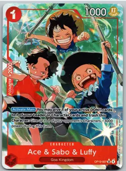 Ace & Sabo & Luffy (Alternate Art) OP13-007 Carrying On His Will One Piece NM - Image 1