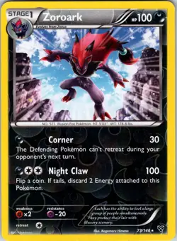 Zoroark 73/146 XY Base Set Pokemon TCG LP Reverse Holo - Image 1