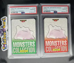DITTO 1996 POKEMON CARDDASS Bandai #132 SET Of 2 Red And Green. PSA 10. POP 21 - Image 1