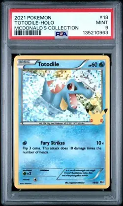 PSA 9 - 2021 POKEMON MCDONALD'S COLLECTION TOTODILE #18 - HOLO - Image 1
