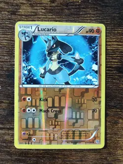 Lucario 77/135 Reverse Holo Rare Black & White Plasma Storm Pokemon Card NM - Image 1